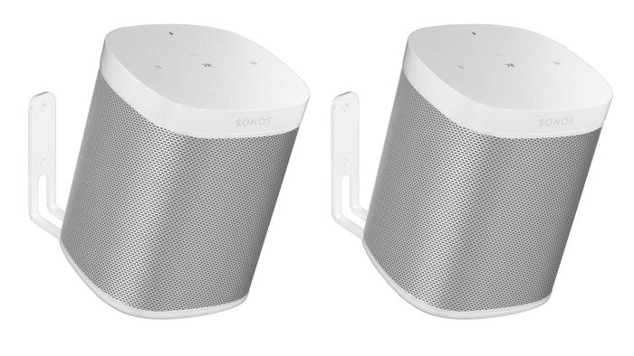Set mit zwei Wandhalterungen für Sonos One SL 20 grad in Weiß