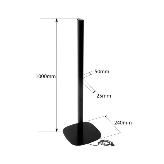 Vebos Lautsprecherständer Loewe We. BOOST schwarz (4 Stück) XL (100cm)