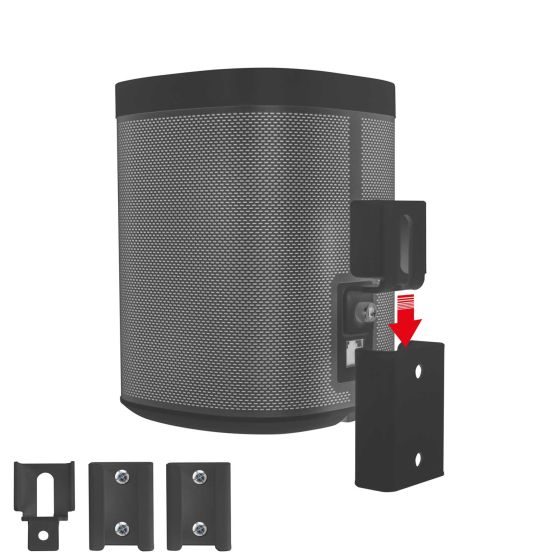 Portable wandhalterung für Sonos Play 1 in Schwarz in Seitenansicht