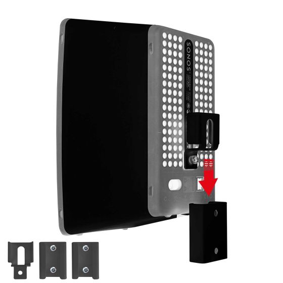 Portable wandhalterung für Sonos Play 3 in Schwarz in Seitenansicht