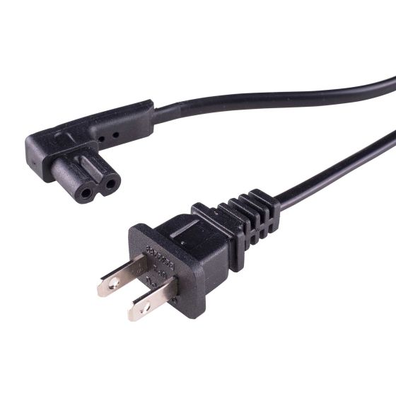 Gerätekabel - C7 - Senkrecht 90 Grad - auf USA-Stecker - Stromkabel mit USA-Stecker auf, Euro 8-Shaped Female (C7), Kabellänge: 5 Meter